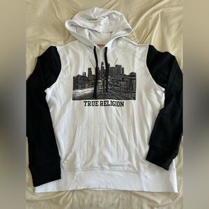 True Religion Urban Graphic Hoodie in White and Black
